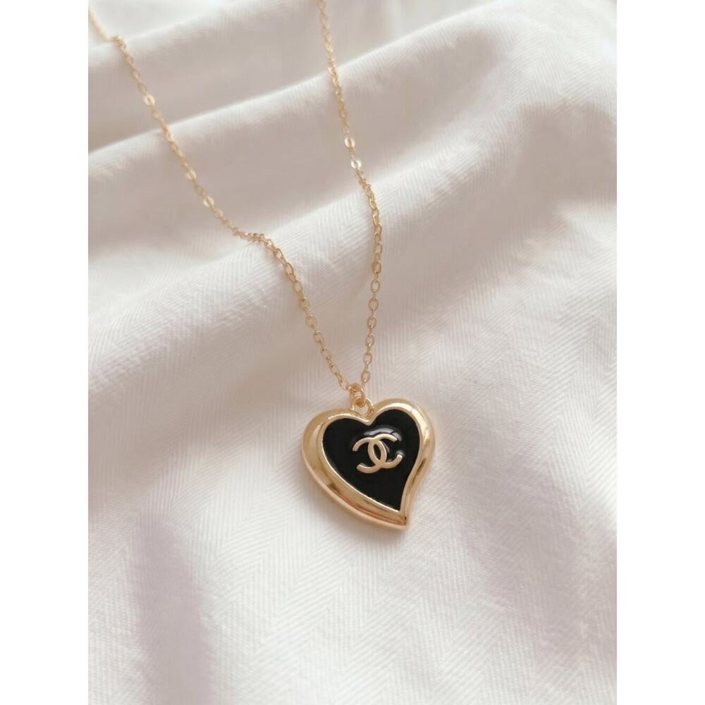 ✨ Vintage CHANEL Heart Upcycled Necklace: BOGO Sale! ✨